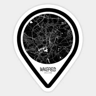 Wakefield, England City Map - Travel Pin Sticker